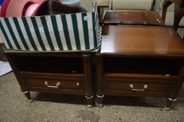 Pair of reproduction single drawer bedside cabinets