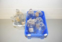 Collection of clear glass chemists jars