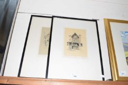 Group of three coloured prints, views of Winchester, Shrewsbury and Chester