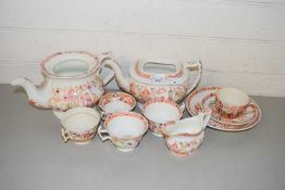 Collection of 19th Century tea wares possibly Drewry decorated with Chinese figures