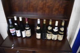 Mixed Lot: Nine various assorted bottles of wine and others