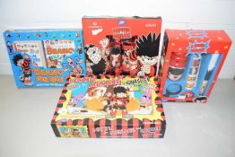 Mixed Lot: Dennis the Menace and Beano items to include boxed crackers, cycle kit, fun pack and