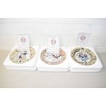 Danbury Mint Beano plate collection, Billy Whizz, Lord Snooty and Ball Boy all with boxes and