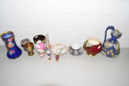 Mixed Lot: Carlton ware vase, copper lustre goblet, various small vases and other items