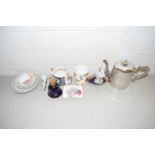 Mixed Lot: Lladro model geese, various small pin dishes, silver plated teapot etc