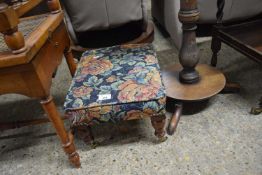 Floral upholstered footstool