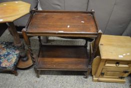 Oak tea trolley with barley twist uprights