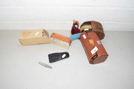 Mixed Lot: Various vanity brushes, shoe brushes and other items