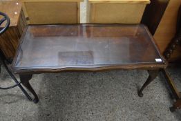 Glass topped cabriole legged coffee table