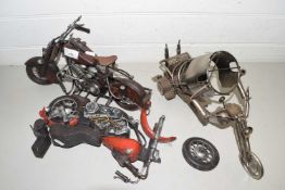 Three model motorbikes