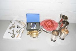 Mixed Lot: Various silver plated goblets, cutlery and other items