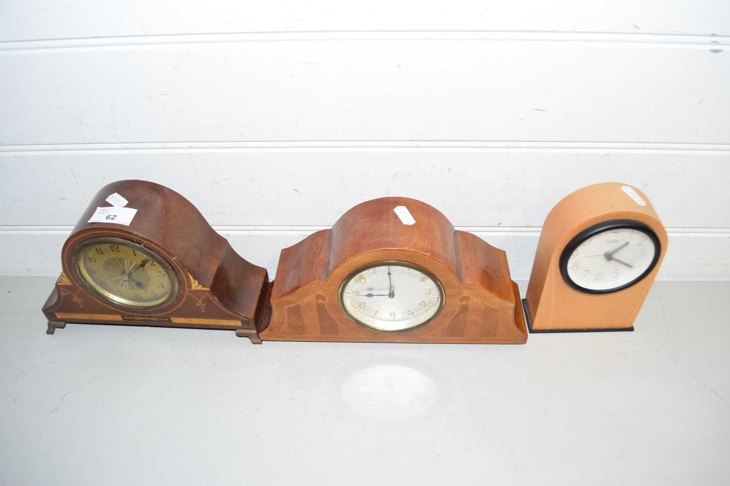 Three various assorted small mantel clocks