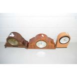 Three various assorted small mantel clocks