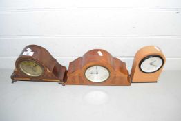 Three various assorted small mantel clocks