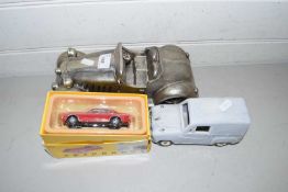 Mixed Lot: Boxed model Ford Granada, a pottery model van and a further modern resin model of a