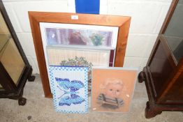 Mixed Lot: Various assorted pictures to include a tile picture of a butterfly