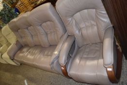 Himolla recliner armchair together with accompanying three seater sofa (2)