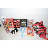 Mixed Lot: Various Dennis the Menace items to include various files, Gnasher toy, Bash bat,