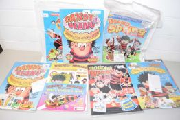 A collection of vintage Dandy and Beano sticker albums comprising two editions 1987, two editions