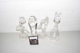 Mixed Lot: Decanter, figurines and a glass award for British Body Shop