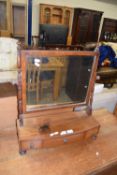 19th Century bow front dressing table mirror with three drawer base