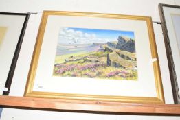 Gordon Lawrence, Stanage Edge, acrylic, framed and glazed