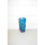 A Whitefriars turquoise glass vase