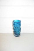 A Whitefriars turquoise glass vase