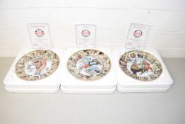 Danbury Mint Beano plate collection, The Three Bears, Roger the Dodger and Jonah, all with boxes and