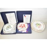 Collection of Royal Worcester and other floral decorated collectors plates