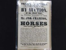 A Victorian auction poster 'Fulbeck, Near Grantham to Fellmongers and others to be sold by Auction