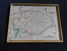 CHRISTOPHER SAXTON/WILLIAM KIP: NORFOLCIAE COMITATUS... engraved hand coloured map [1637], approx