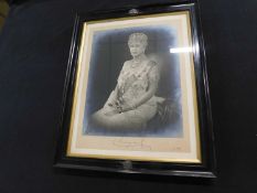 Queen Mary (1867-1953) signed and dated 1938 photograph, Gelatin silver print by Soper of Park