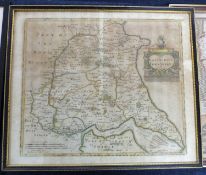 ROBERT MORDEN: THE EAST RIDING OF YORKSHIRE, engraved hand coloured map [1695], browned, approx
