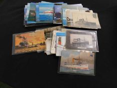 Shoebox - 300 plus maritime picture postcards mainly more modern plus some maritime photos
