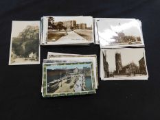 A carton circa 200 picture postcards including a good quantity UK topographical plus various foreign