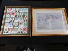 7 assorted cricketing interest framed and glazed prints (7)