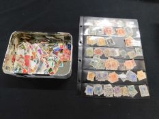 An old used accumulation on stock cards and in a tin