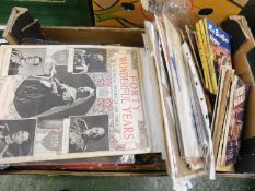 Box of ephemera including scrap albums