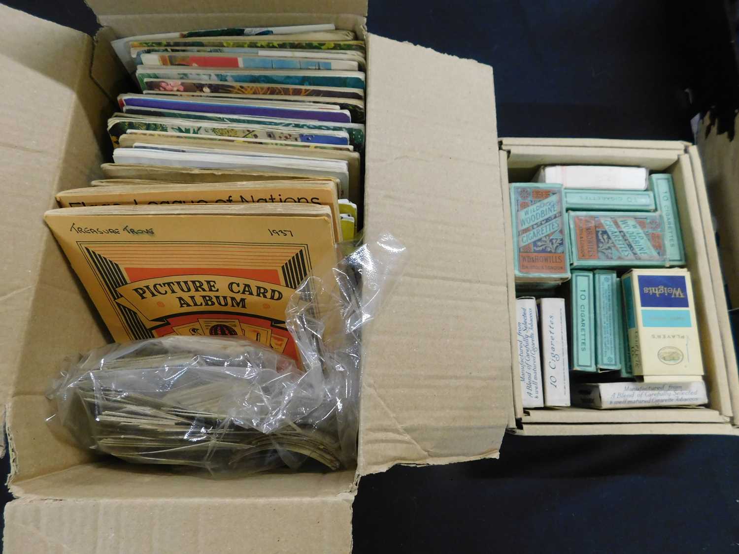 3 Boxes: large collection of cigarette cards in 2 old albums and 5 modern albums plus various - Image 3 of 4
