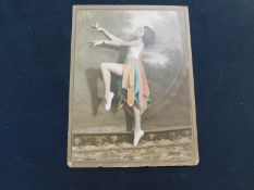 Colour Photo of a young female dancer signed in pencil in reverse to Miss Joyce [Harper?] dated 1938