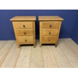 Two modern bedside chests of 3 drawers