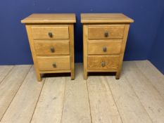 Two modern bedside chests of 3 drawers