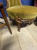 2 bergère caned wooden chairs, a green upholstered chair