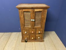 modern Indian style chest with bergère doors and decorative , 94cm High x 64 cm wide