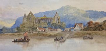 Late C19th English School, Watercolour, Tintern Abbey, 32.5 x 68cm; Artist probably William Holman