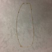 9 ct gold ball and chain necklace, 2.1 grams