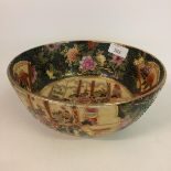 A Oriental C20th bowl, with raised decoration, 20/5cm diam x 10cm high