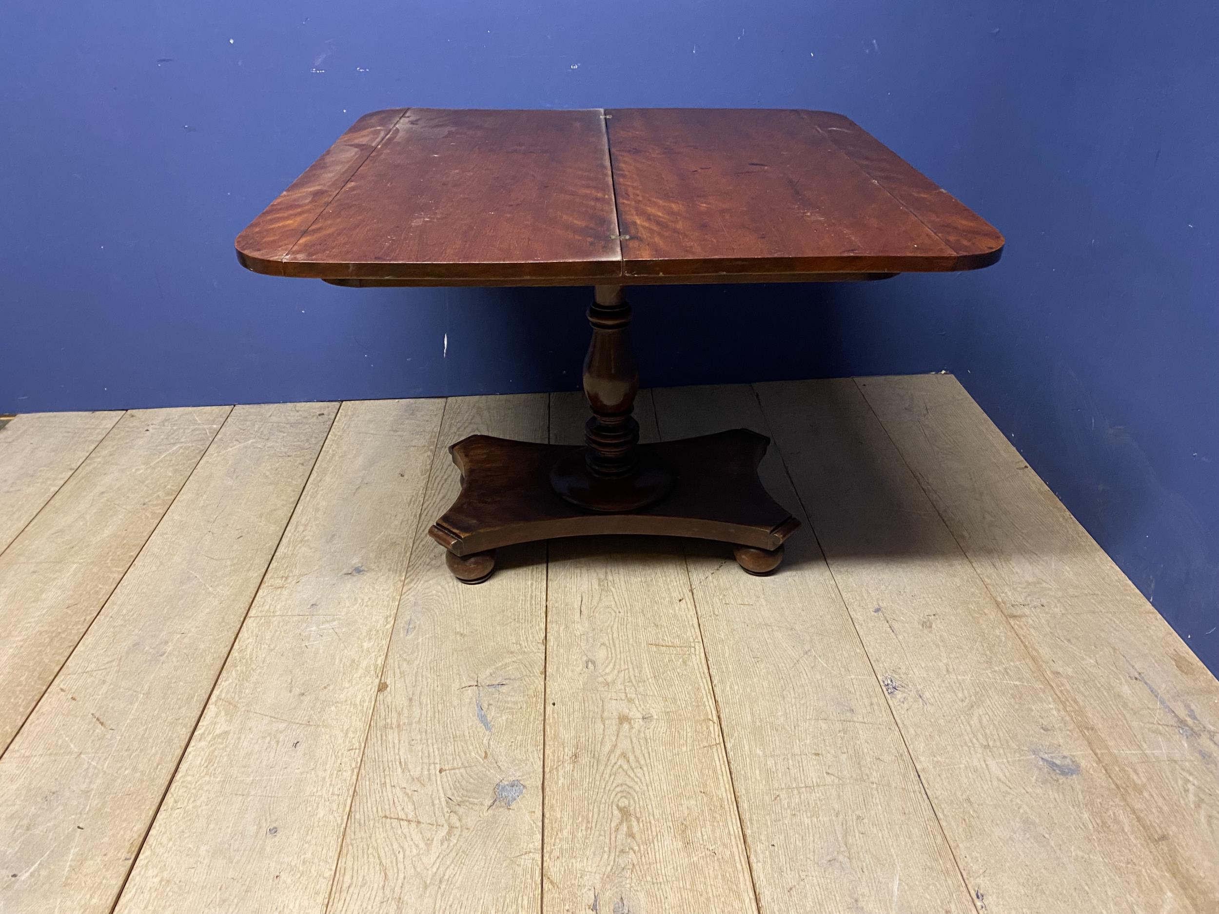 Mahogany tea table, with original fitted interior - see images, 91cm wide - condition - wear and - Image 2 of 6