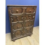 English Oak, Arts & Crafts, Revival of 17th century style Chest of drawers, in the 76cm wide x 48 cm